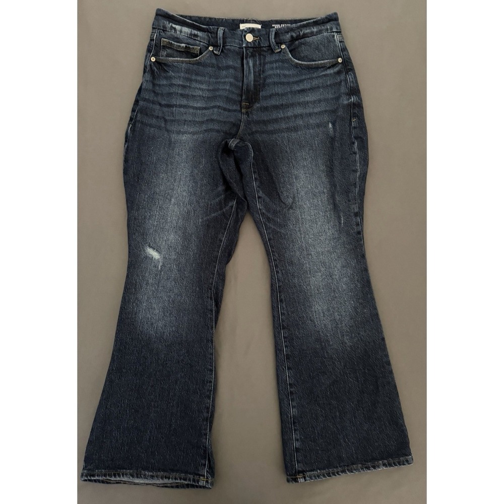 Good American Good Petite Jeans Womens Size 10/30 Blue‎ Bootcut Mid Rise Stretch